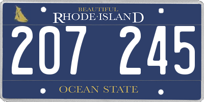 RI license plate 207245