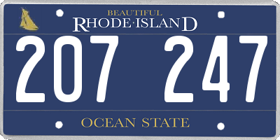 RI license plate 207247