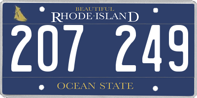 RI license plate 207249