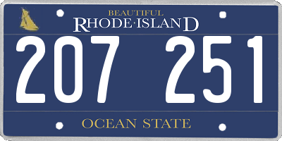 RI license plate 207251