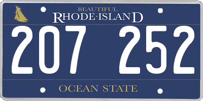RI license plate 207252