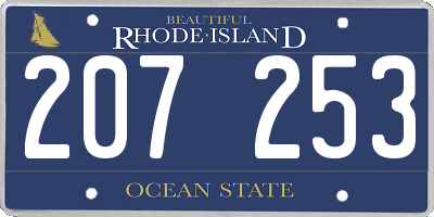 RI license plate 207253