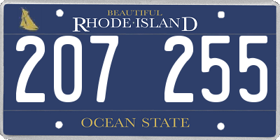 RI license plate 207255