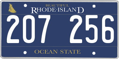 RI license plate 207256