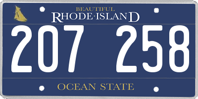 RI license plate 207258