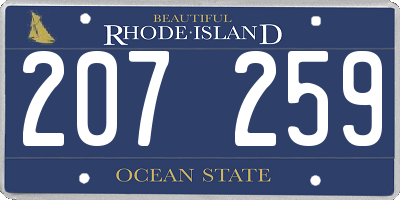 RI license plate 207259