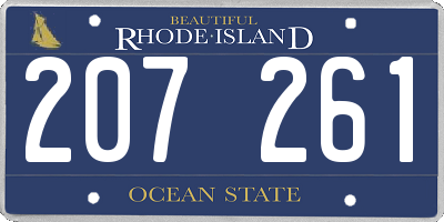 RI license plate 207261