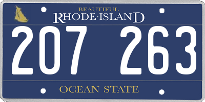 RI license plate 207263