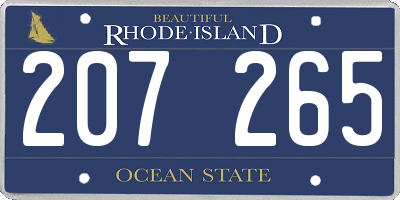 RI license plate 207265