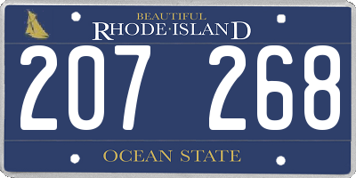 RI license plate 207268