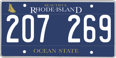 RI license plate 207269