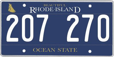 RI license plate 207270