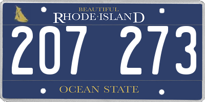 RI license plate 207273