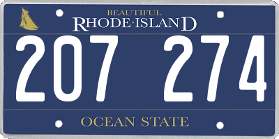 RI license plate 207274
