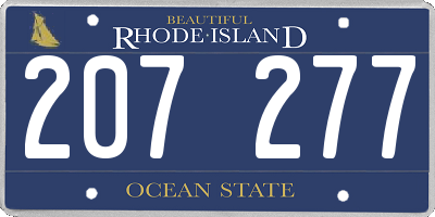 RI license plate 207277