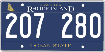 RI license plate 207280