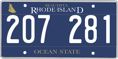RI license plate 207281