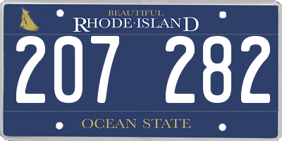 RI license plate 207282