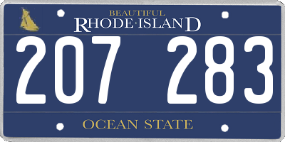 RI license plate 207283