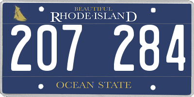 RI license plate 207284