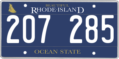 RI license plate 207285
