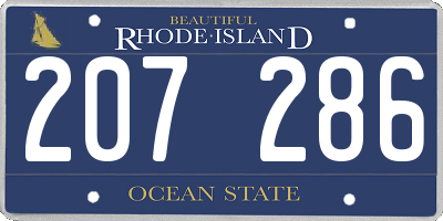 RI license plate 207286