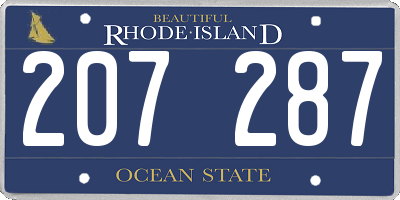 RI license plate 207287