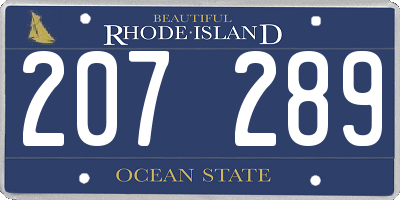 RI license plate 207289