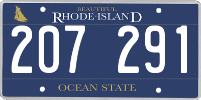 RI license plate 207291