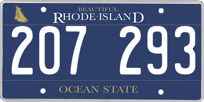 RI license plate 207293