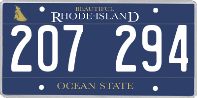 RI license plate 207294