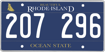 RI license plate 207296