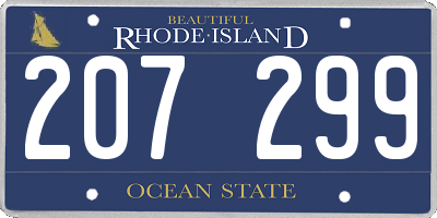 RI license plate 207299