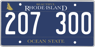 RI license plate 207300