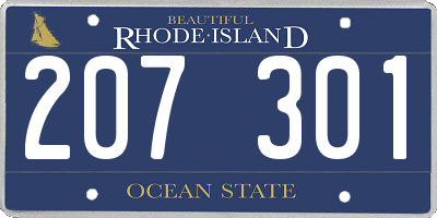 RI license plate 207301