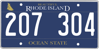 RI license plate 207304