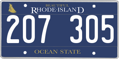 RI license plate 207305