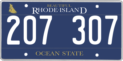RI license plate 207307