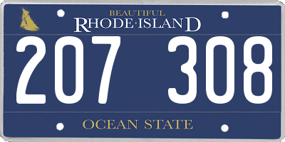 RI license plate 207308