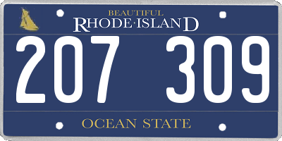 RI license plate 207309