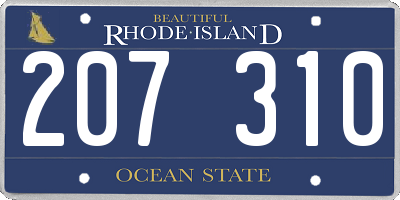RI license plate 207310