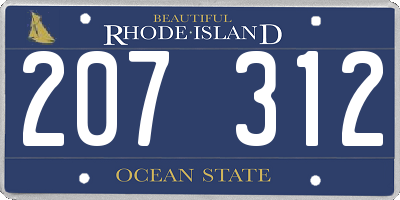 RI license plate 207312