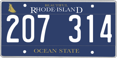 RI license plate 207314
