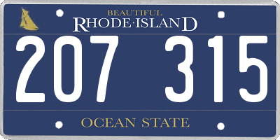 RI license plate 207315