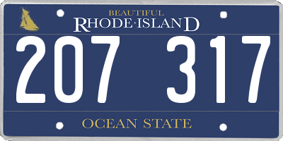 RI license plate 207317