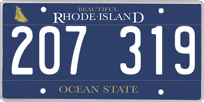 RI license plate 207319