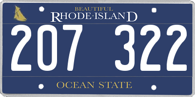 RI license plate 207322
