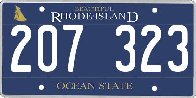 RI license plate 207323