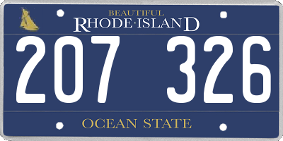 RI license plate 207326
