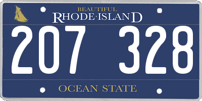 RI license plate 207328
